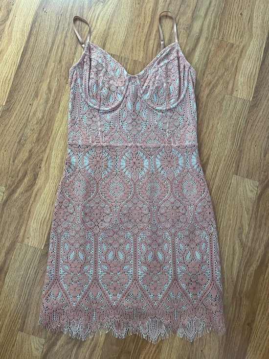 Express Dresses & Skirts - Women’s Rose Lace Slip Dress with Scalloped Hem (Express)